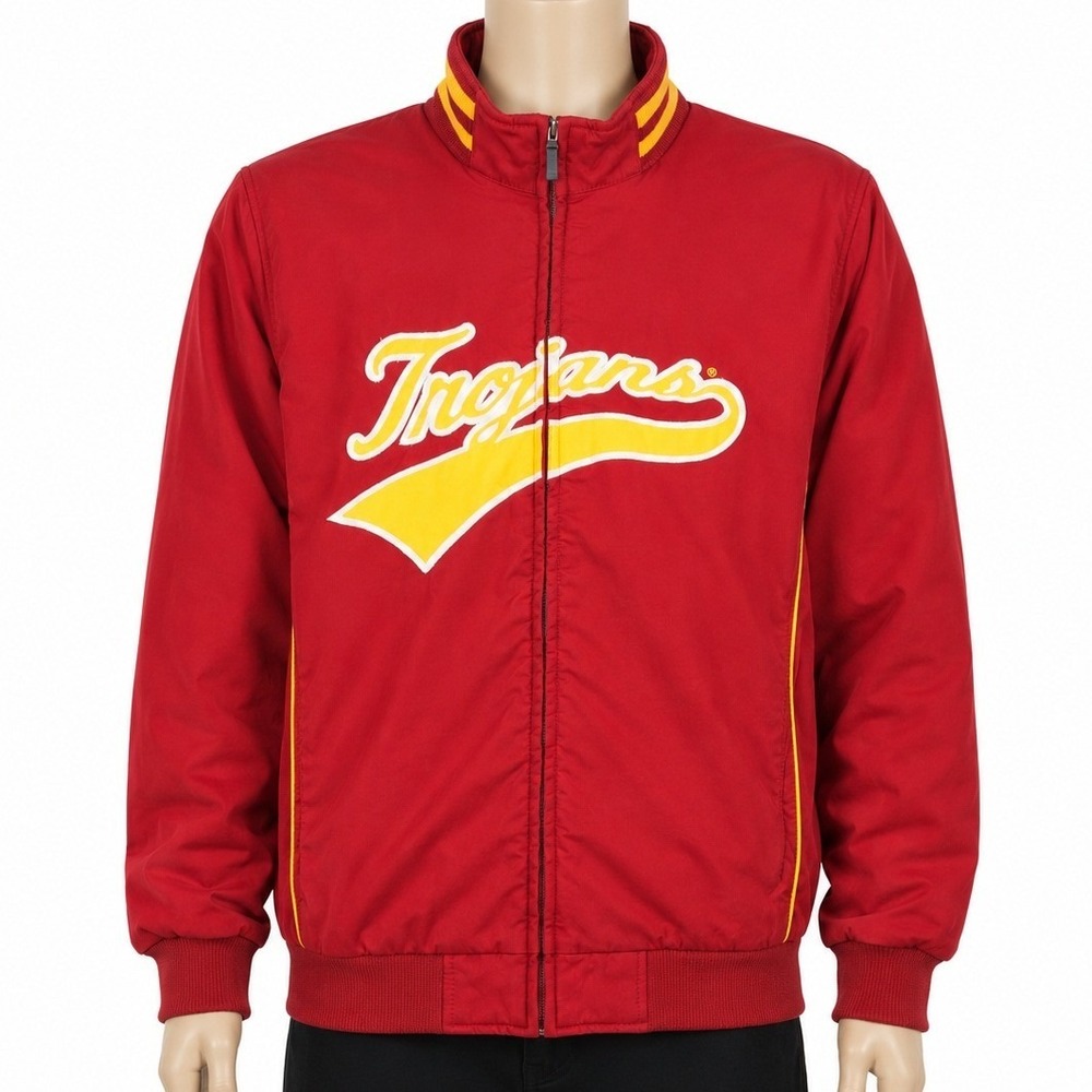 USC‎ Trojans Campus Drive Red Full Zip Varsity Jacket Unisex Retro Size Large